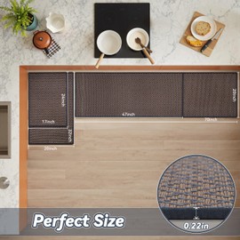 PADOOR Kitchen Runner, Rubber Backed Kitchen Runner Rugs Non Skid Washable, Super Absorbent Kitchen Mats for Floor Front of Sink, 20"x47" Blue