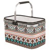Ethnic Aztec Geometric Collapsible Market Basket, Leakproof Folding Collapsible Portable