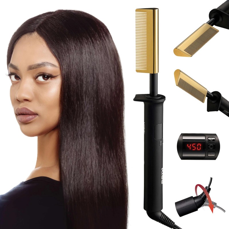 Kiss Professional Hair Straightening Comb 450 Degrees Frizz Free High