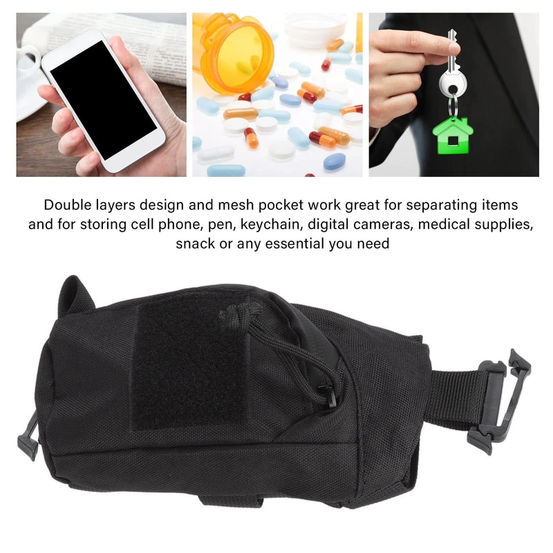 Atyhao Backpack Strap Pouch, Clip On Pouch Double Layers Waterproof