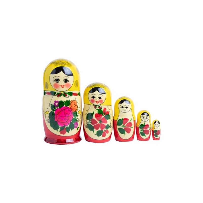 rukauf Semenovskaya Matryoshka Matryoshka Babushka 5 Plug-In Dolls 16 cm