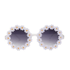 1Pair Flower Decorated Uv Protection Sunglasses Creative Fashion Eyewear for Parties Photoshoots Vacations Comfortable Fun Glasses with Gradient Lenses