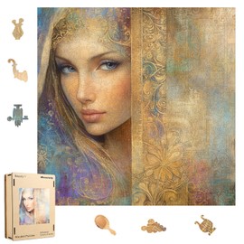 Beauty Bohemia Puzzles for Adults 500pcs, Wooden Jigsaw Puzzles,Wooden Jigsaw Puzzles,Irregular Wood Puzzles Creative Gift for Adults and Kids Family Game(15.9 x 15.9 in)