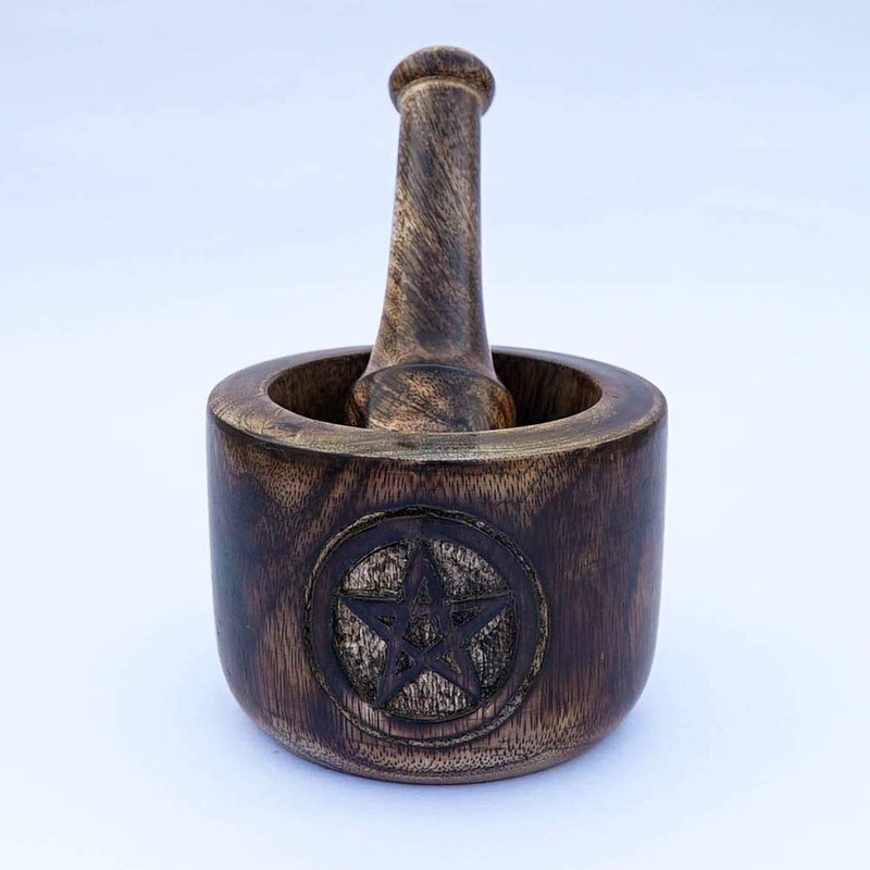 Kaizen Casa Wooden Mortar and Pestle Garlic Masher Hand Grinder