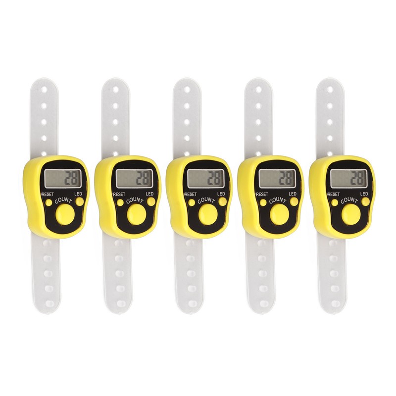 5PCS Finger Counter Adjustable Reset Button 5 Digit Number Hand