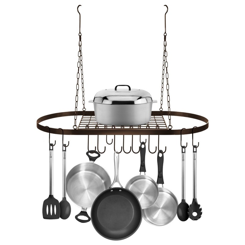 Sorbus Pot and Pan Rack for Ceiling 31" with 10