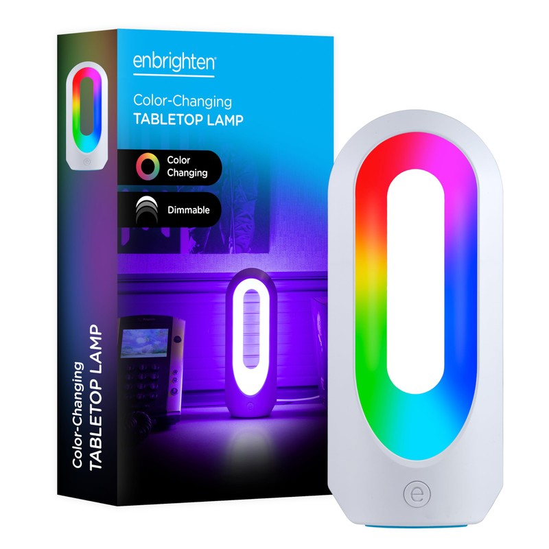 Enbrighten Color Changing LED Lamp, Modern Night, Dimmable Whites &