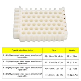 Cable Dresser, Organizing Tool, Wire Comb, Ethernet Comb Tool, Cable Organizing and Bundler, Network Cable Management and (8x6 Holes)