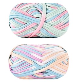 Oneroomone Set of 2 T-Shirt Yarn, Knitting Crochet Yarn, Weaving Yarn, Crochet Yarn, DIY T-Shirt Yarn, for Knitting Crochet Yarn, Basket Weaving Accessories