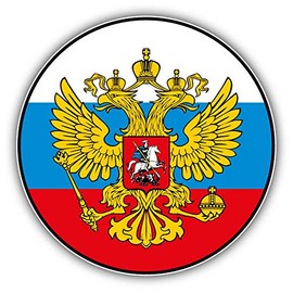 JJH Inc Magnet Russian Two Headed Eagle Flag Flexible Vinyl Magnet Waterproof Car Magnetic Bumper Sticker 5"