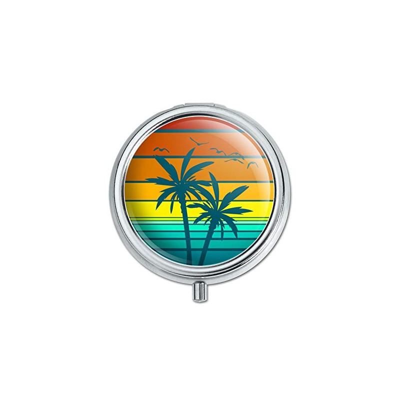Sunset with Palm Trees Graphic Pill Case Trinket Gift Box