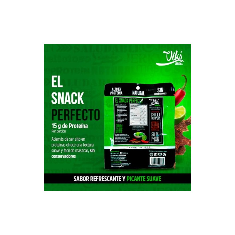 Carne Seca 100 de Res Sabor Chilli Lime 20g Snack