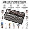 24-Brush Artist Paint Brush Set with Palette Knife & Storage