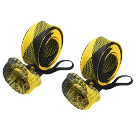 PATIKIL 75" Rod Socks, 2 Pieces Fishing Rod Sleeve Cover Braided Mesh Pole Protector Gloves Fishing Tools Flat End Spinning Fishing Rod Fly Rod Ice Rod Casting Rod, Black Yellow