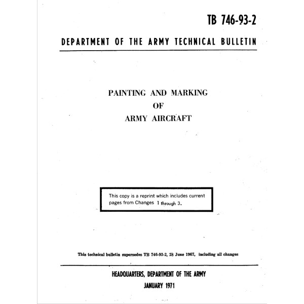 399 Page 1971 TB-746-93-2 Painting Marking Of Army Aircraft Manual