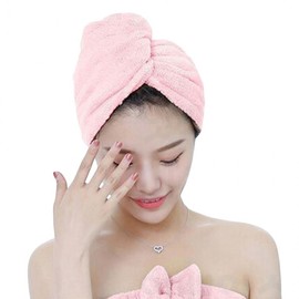 bathroom long hair shower hair towel microfiber hair towel dry pink