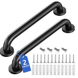 BIHOMIFI Safety Grab Bars for Bathroom, 16 Inch 304 Stainless Steel Handrail, Non-Slip Shower Grab Bar for Toilet, Tub & Stairs, Indoor & Outdoor Wall Mount, Supports 500 lbs (2 Pack)