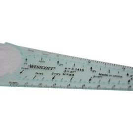 Westcott 00516 Safety Compass for Geometry, Drafting, Classrooms, Crafters and Artists, Shatterproof, Translucent Drawing Compass Creates Perfect Circles from 1/4-Inch to 10 Inches