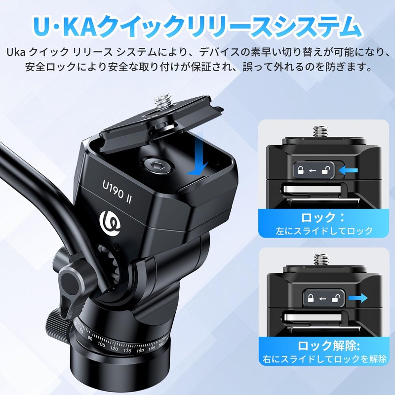 Ulanzi Video Head with Quick Shoe for Uka, Compatible with