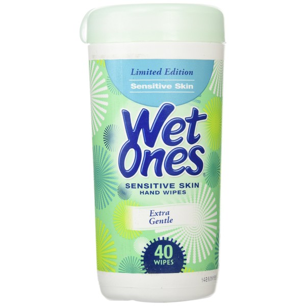 Wet Ones Moist Towelette with Vitamin E and Aloe, Canister, 40 Count