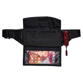 Nathan Running Belt Waist Pack with Personal Alarm Ripcord Included. See-Thru Touchscreen Pocket. SafeRun Siren in Case of Emergency 120DB. for Running, Waking, Hiking, Biking and More.