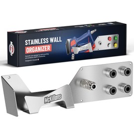 McKillans® Stainless Wall Organizer PRO - Pressure Washer Gun & Foam Cannon Holder - Foam Cannon Wall Mount Quick Connect - Tip & Nozzle Holder - Wall Mounted Garage Organizer