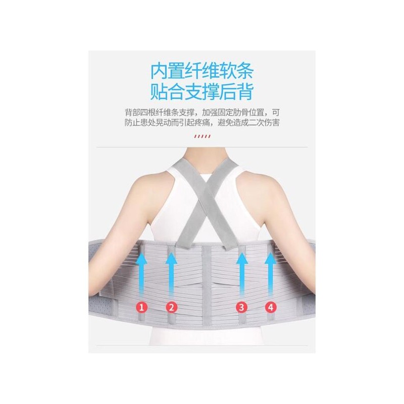 갈비뼈보호대 늑골보호대 압박 늑골 확장탄력더블보드포함 허리보호대 고정 그레이30 모델 [보강형