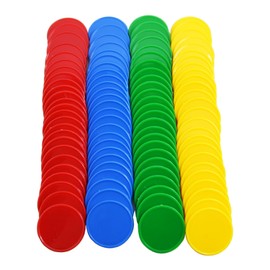 Smartdealspro Set of 100 1 Inch Opaque Plastic Learning Counters Mini Poker Chips Game Tokens with Storage Box (4 Colors-Red,Yellow,Blue,Green)