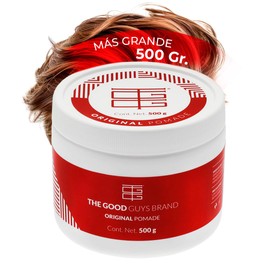Cera para Cabello Hombre 500 gr | Original Pomade Fijación Media | Aspecto Brillante y Saludable | Pomada para Cabello Hombre Sin Químicos Agresivos | THE GOOD GUYS BRAND