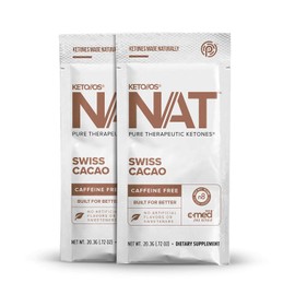 PRÜVIT Keto//OS NAT® Swiss Cacao Keto Supplements – Caffeine Free - Exogenous Ketones - BHB Salts Ketogenic Supplement for Workout Energy Boost for Men and Women (20 Count)