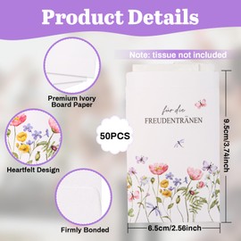 TOPCZY Pack of 50 Tten Mini Wedding Paper Tents, Waterproof Wedding Bottle Labels for White Christening