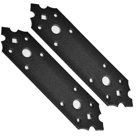 Black Decorative Metal Flat Mending Connecting Joining Plates Mending Fixing Heavy Duty Powder Coated Ornamental Timber Wood Repair Steel Sheet Brace Brackets 6" x 1.5" (160 x 40 x 2.5mm) Pack of 2pcs