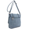 ALYSSA Double Compartment Large Flapover Crossbody Bag (Blue Grey)