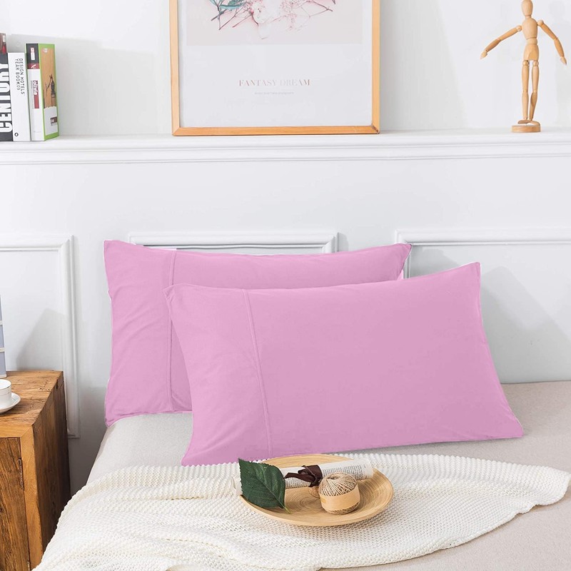Dan River 100% Cotton Jersey Pillowcase Queen Size, Pink