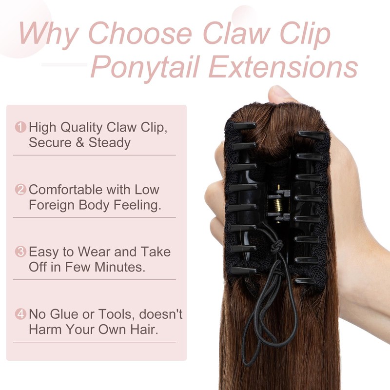 BH Claw Ponytail Extensions Real Hair