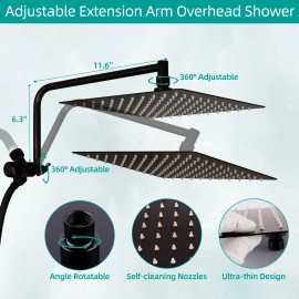 Hibbent Shower Faucet Set w/Handheld Kit Rainfall Shower Head Combo System Wall Mount - Oil Rubbed Bronze
