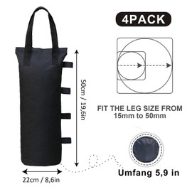 Weights for Gazebo, Set of 4 Gazebo Sandbags Set, Sandbags Set Made of 800D Oxford Fabric, Weight Bags in Industrial Quality, for Tents, Parasols
