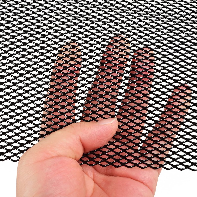 AggAuto Universal 40"x13" Car Grill Mesh - 100x33cm Aluminum Alloy