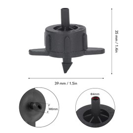 TOPINCN Pressure Compensating Dripper 100 Pieces 4 mm Irrigation Dropper, Evenly Flowing Irrigation Dripper for Large Terrain (4L Black)