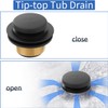 Matte Black Bathtub Drain Tip-Toe Tub Trim Set with Two-Hole