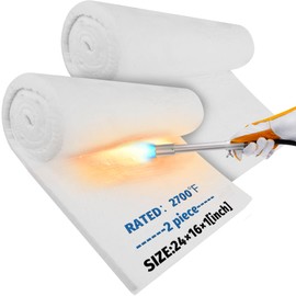 Nelyrho 24"x16"x1" (2 Pieces) - Ceramic Fiber Insulation Blanket, Fireproof & Heat Resistant Up to 2700°F, Ideal for Kilns, Forges, Pizza Ovens, Fireplaces, Dishwashers and More