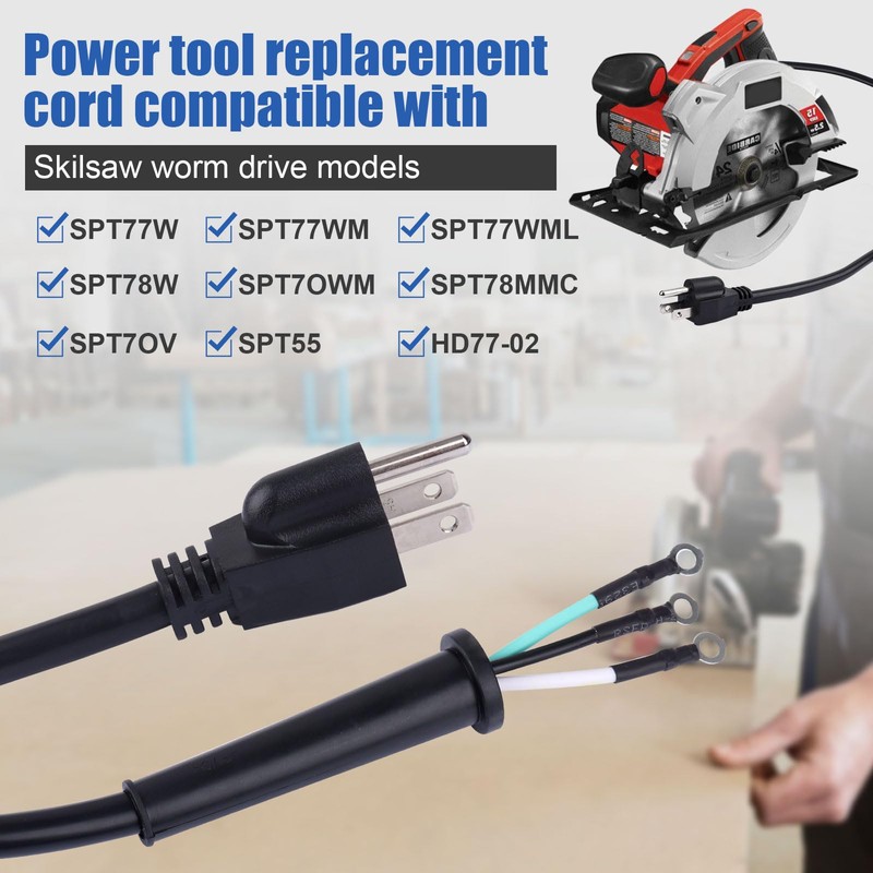 95104L Replacement Cord Compatible with SKILSAW Saw SPT77W SPT77WM SPT77WML