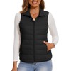 SMENG lightweight puffer vest women's fashion warm fall quilted black