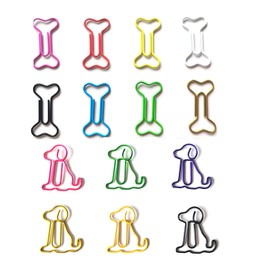 30 Pcs Fun Paper Clips Cute Animal Cat Paperclips for Women Men Coworkers Teachers Office Supply Colorful Bookmarks Clips (Dog and Bone-30 Pcs)