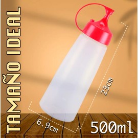 Grace  Botella Dispensadora De Salsa Exprimidor 500 Ml Dos Colores