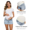 Foucome Maternity Jean Shorts Wide Elastic Band Maternity Shorts for