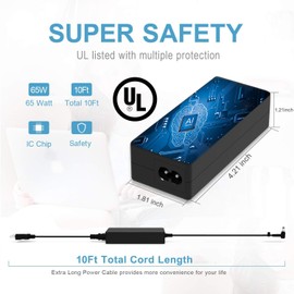 Nicpower AC Charger Fit for Toshiba Satellite Radius 14 E45W E45 E45T E45W-C4200X E45-B4200 E45-B4100 E45T-A4100 E45T-A4300 E45T-B4204 UL Listed 65W Laptop Adapter Power Supply Cord