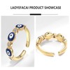 LAOYEFACAI Gold Open Rings for Women Evil Eye Rings Blue