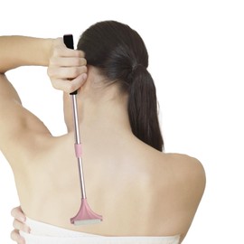 EASACE Lotion Applicator for Back,Portable 21inch Lotion Applicator with Long Handle,Extension Back Applicator Lotion with 3 Replacement Roller for Back self(Pink)