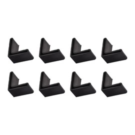 METALLIXITY Furniture Angle Iron Foot Pads(40mm/1.57") 8Pcs, Rubber L Shape Foot Covers - for Furniture Feet Shelves Leg Protectors, Black
